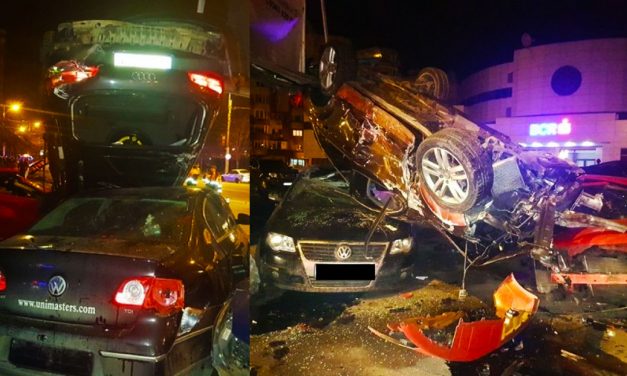 O şoferiţă a distrus 11 maşini şi a rupt un stâlp din zona Gării Constanţa