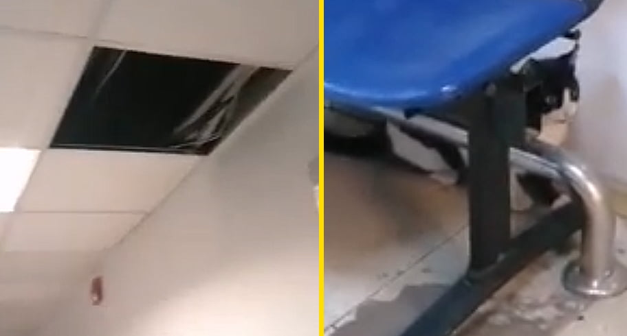 VIDEO. O bucată de tavan şi două pisici au căzut peste un pacient 