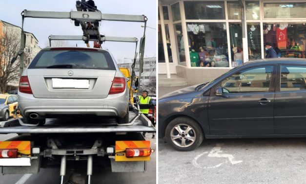 Amenzi și mașini ridicate de pe locurile de parcare destinate persoanelor cu dizabilități